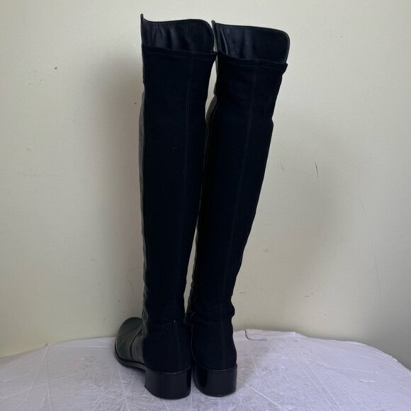 STUART WEITZMAN 5050 Leather OverThe Knee Boots Stretch Tall Block Heel Minimal - Picture 13 of 16